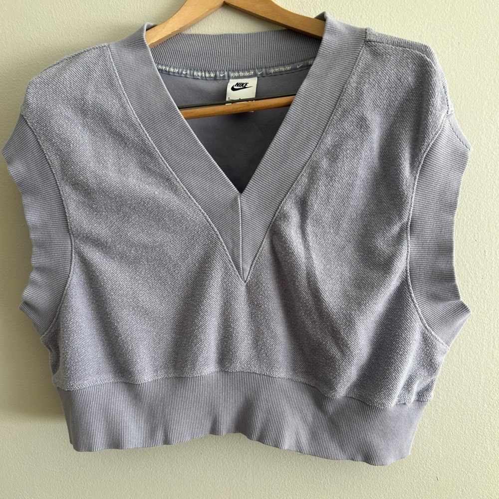 Nike Light Gray V-Neck Sweater Vest Sz SP